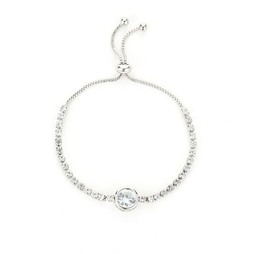 Chaude Nouvelle Arrivée Mode Or Rose Coeur Zircon Bracelet Simple Alliage Diamant Dames Bracelet Bracelet - Argent Rond
