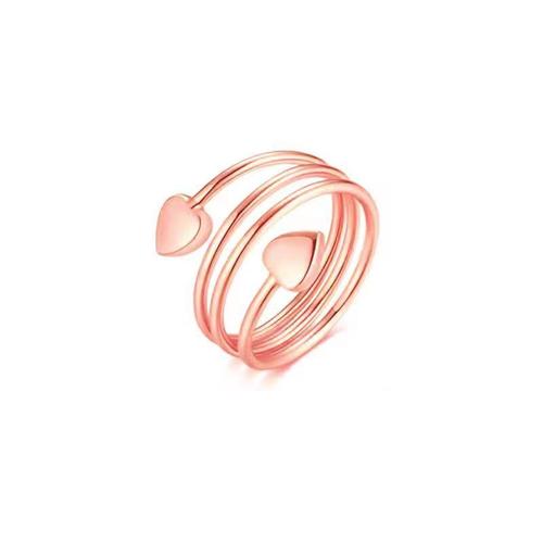 Bague Aimantée Love Incrustée D'anneau Ressort Réglable Fonctionnel Haut De Gamme De Boutique Magnétique - Or Rose - Taille Unique