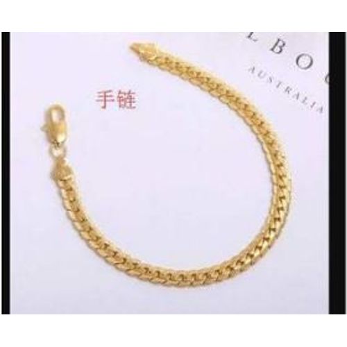 Bijoux Bracelet Plaqué Argent Bracelet Latéral Or 18 Carats 5mm - Jaune