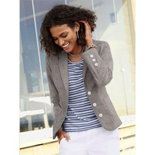 Blazer Femme Avec Col À Revers - - Taupe