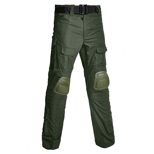 Han Wild-Pantalon Cargo Grande Taille Pour Homme Avec Coussinets,Pantalon De Camping Multi-Poches,Vêtements De Randonnée,Chasse,8xl - Type Army Green-S(50-60kg)