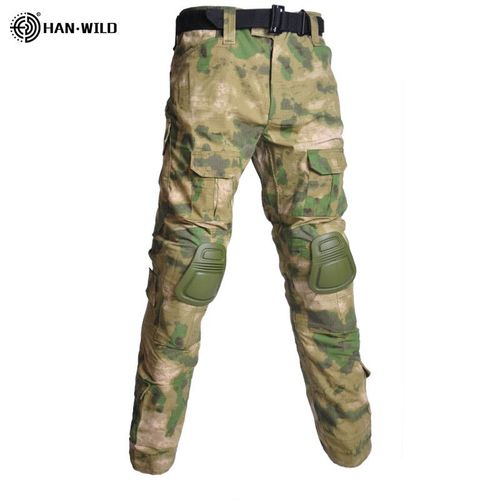 Han Wild-Pantalon Cargo Grande Taille Pour Homme Avec Coussinets,Pantalon De Camping Multi-Poches,Vêtements De Randonnée,Chasse,8xl - Type Ruin Green-S(50-60kg)