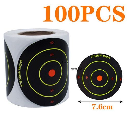 Autocollant De Cibles Splatter Splash Amp,Auto-Adhésif,Réactif Par Rouleau,Tir Porteurs De Couleurs,?Il De Balle,100 Feuilles,7.50cm - Type E 100pcs