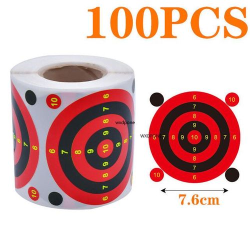 Autocollant De Cibles Splatter Splash Amp,Auto-Adhésif,Réactif Par Rouleau,Tir Porteurs De Couleurs,?Il De Balle,100 Feuilles,7.50cm - Type G 100pcs