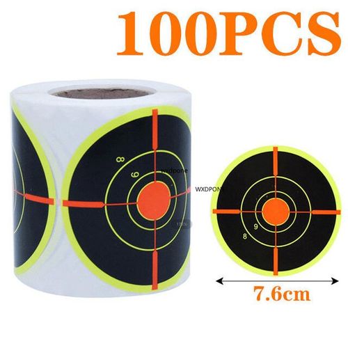 Autocollant De Cibles Splatter Splash Amp,Auto-Adhésif,Réactif Par Rouleau,Tir Porteurs De Couleurs,?Il De Balle,100 Feuilles,7.50cm - Type F 100pcs