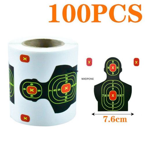 Autocollant De Cibles Splatter Splash Amp,Auto-Adhésif,Réactif Par Rouleau,Tir Porteurs De Couleurs,?Il De Balle,100 Feuilles,7.50cm - Type P 100pcs