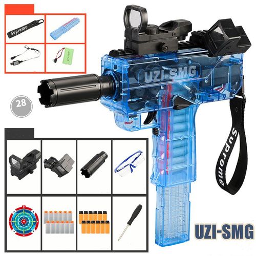 Pistolet Jouet Électrique En Plastique Mercedes I,Fléchettes De Tir À Rafale,Balle De Tête À Trou Mou,Volant D'inertie,Jeu Pour Enfant,Cadeau D'anniversaire Pour Garçon - Type Blue