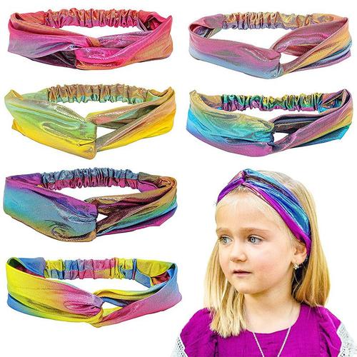 6 bandeaux noués sirène PCS pour les filles, accessoires pour cheveux de  petite fille, bandeaux de noeud pour enfants, bandeaux de teinture de  cravate, fête de bandeau de sirène
