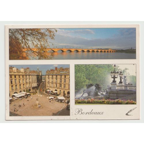 Carte Postale Bordeaux, Le Pont De Pierre, La Place Du Parlement Sainte-Catherine Et Les Chevaux Des Girondins, 2005