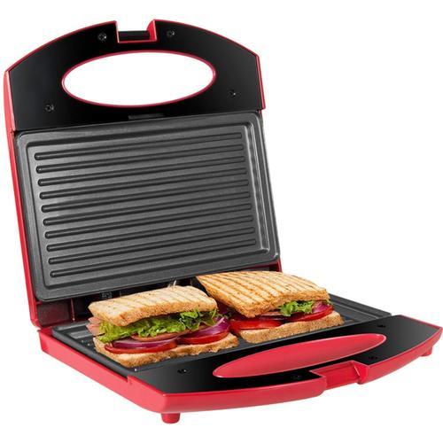 Gotoll Toaster Croque Monsieur 3 en 1 Appareil Panini Grill Antiadhésive  750W Sandwich Maker Presse à Panini - Rouge