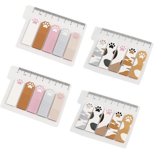 Lot De 300 Marque-Pages Autocollants Pour Marquer Et Surligner Les Pattes De Chat Mignonnes