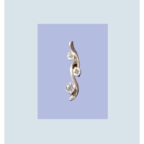 Pendentif Argenté Avec 3 Strass