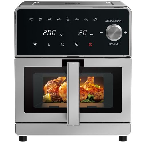 iceagle Air Fryer XXL 8L 2100W Friteuse Sans Huile avec Double Resistance, 8 en 1, Metal, Ecran tactile, Recettes