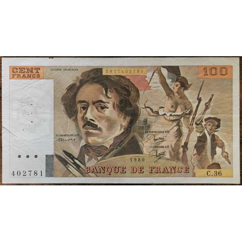 Billet 100 Francs Eugène Delacroix 1980 France C.36
