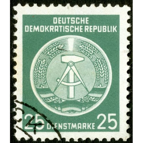 Timbre Oblitéré Deutsche Demokratische Republik, 25, Dienstmarke