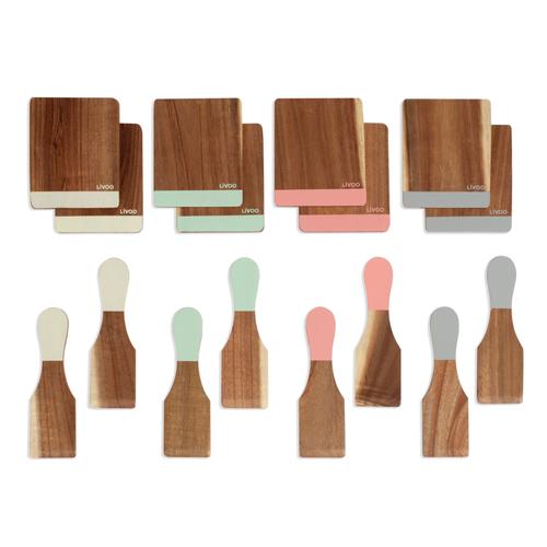 Livoo - Set 8 spatules + 8 planchettes bois MEN427