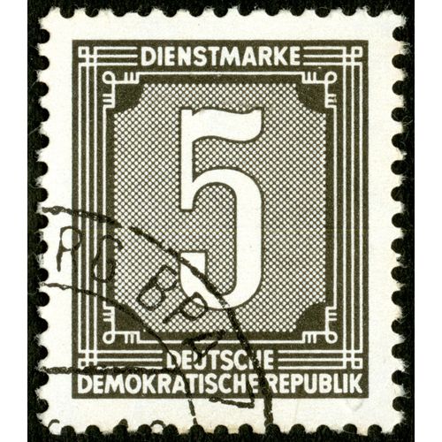 Timbre Oblitéré Deutsche Demokratische Republik, 5, Dienstmarke