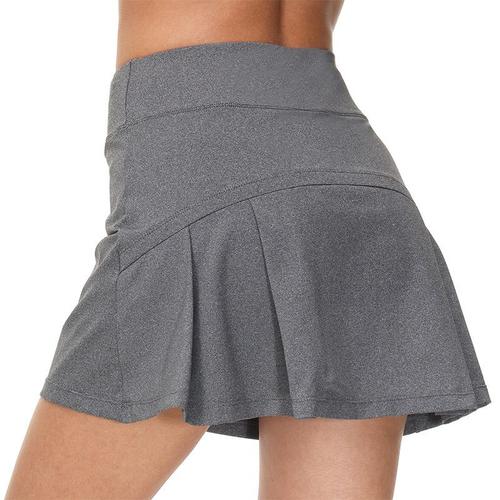 Jupe De Tennis Femme 2 En 1 Taille Haute Avec Poche Couleur Unie