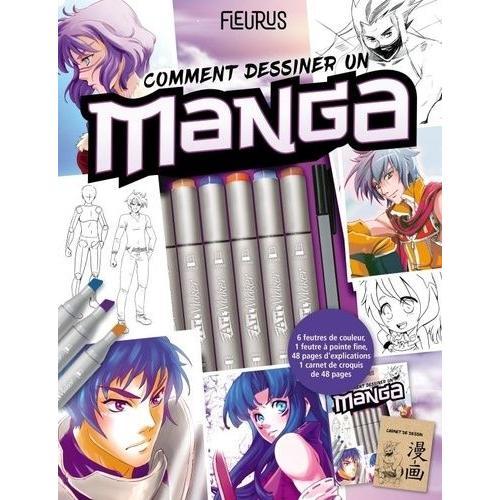 Comment Dessiner Un Manga - Avec 6 Feutres, 1 Marqueur, 1 Bloc De Dessins