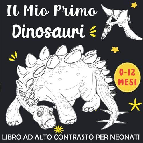 Il Mio Primo Dinosauri, Libro Ad Alto Contrasto Per Neonati: Dinosauri Libri In Bianco E Nero Per La Stimolazione Visiva Dei Bebè, Perfetto Per Neonati E Bebè 0-12 Mesi