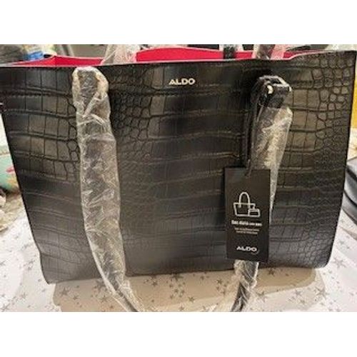 SAC A MAIN ALDO IMITATION CROCO + GRANDE POCHETTE + PORTE MONNAIE