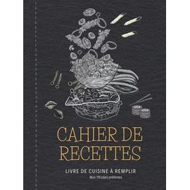 Cahier de recettes à compléter, grand format A4, 60 recettes à remplir -   France