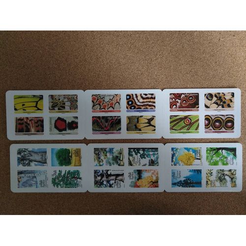 Lot De 2 Carnets Stickers 24 Timbres Validité Permanente Tarif Lettres Prioritaires, Arbres / Effet Papillon