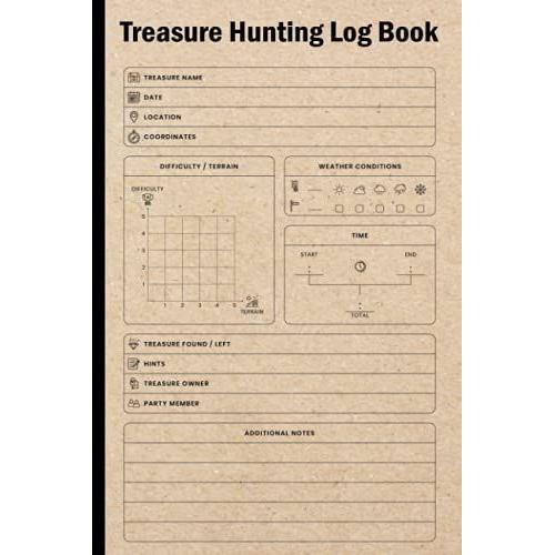 Treasure Hunting Log Book: Treasure Hunting Journal, My Treasure Hunting Journal, Size 6"X9", 120 Pages