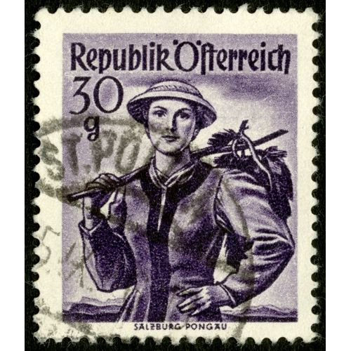 Timbre Oblitéré Republik Osterreich, Salzburg Pongau, 30 G