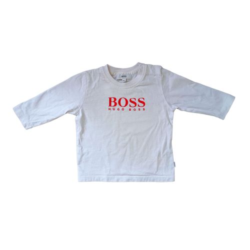 T Shirt Blanc Et Rouge. Hugo Boss. Coton. 6 Mois