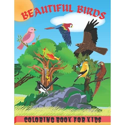 Beautiful Birds Coloring Book For Kids: Coloring Book For Birds Lover Girls And Boys Ages 3-6 | Coloring Activity Book For Boys Girls & Little Kids & ... | Various Birds Like Peacocks, Hummingbirds