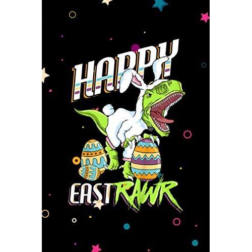 Hexagonal Graph Paper - Kids Happy Eastrawr Cute Trex Dinosaur Easter Bunny Egg Hunt