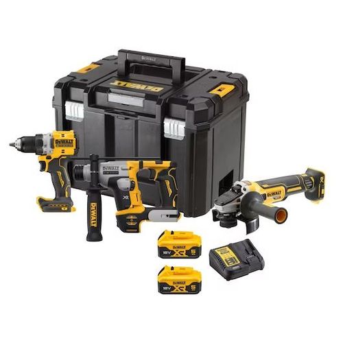 Pack 3 outils XR 18V (DCD800/DCH172/DCG405) BRUSHLESS + 2 batteries 5Ah + chargeur + coffret T-STAK - DEWALT - DCK2095D2T-QW