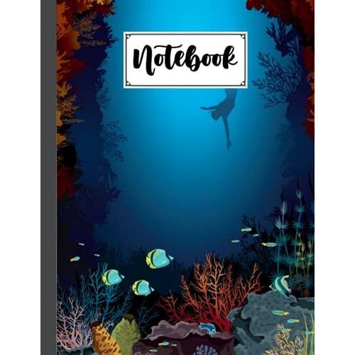 Notebook: Sea Animals Cover Design By Simon Scholz | Composition Notebook - College Ruled 120 Pages - Large 8.5" X 11"