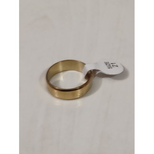 Bague En Acier Inoxydable,Anneau Simple Doré,Taille 21