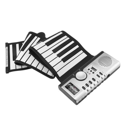 Kcbbe Piano enroulable, piano flexible à 61 touches avec 128 rythmes/100  tons/sortie MIDI, clavier de piano portable, double batterie et clavier  électronique alimenté par USB pour débutants