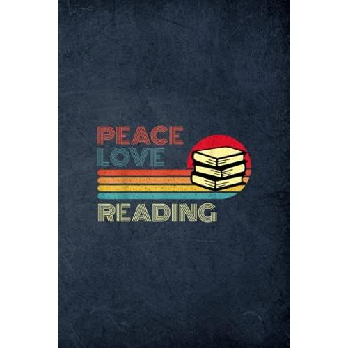 Peace Love Reading Retro Vintage Striped Sunset Book Club : Hexagonal Graph Paper