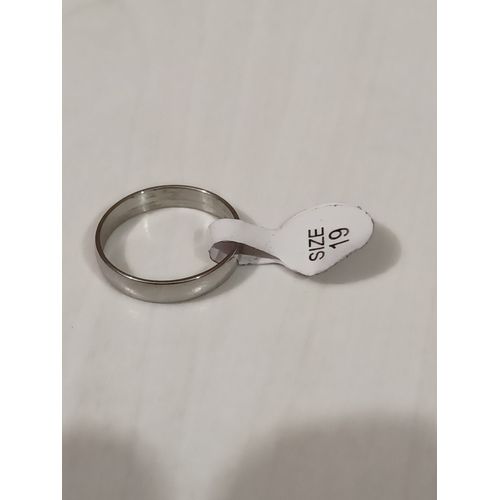 Bague En Acier Inoxydable,Anneau Fin Et Simple Argenté,Taille 19