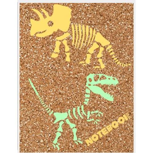 Dinosaur Skeleton Wide Ruled Notebook: Dino Wide Lined Notebook 8.5x11 120 Pages