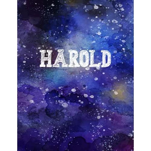 Harold: Personalized Name Notebook | Wide Ruled Paper Notebook Journal | For Teens Kids Students Girls| For Home School College | 8.5x11 Inch 160pages