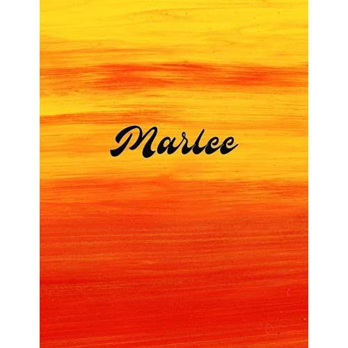 Marlee: Cover Style Water Color - Personalized Name Notebook | Wide Ruled Paper Notebook Journal |Birthday Gift Notebook | For Teens Kids Students ... Home School College | 8.5x11 Inch 160 Pages