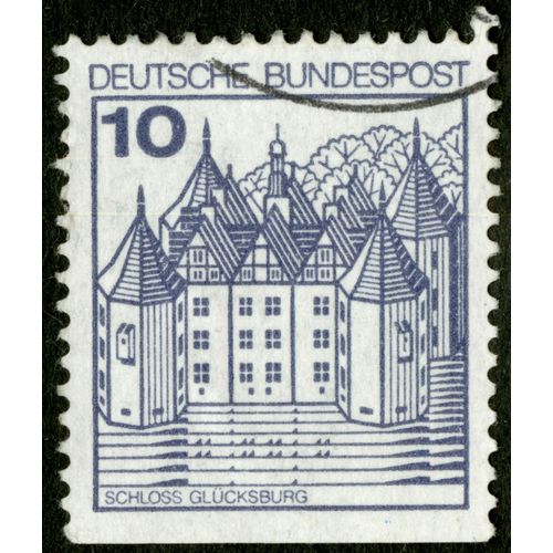 Timbre Oblitéré Deutsche Bundespost, Schloss Glücksburg, 10