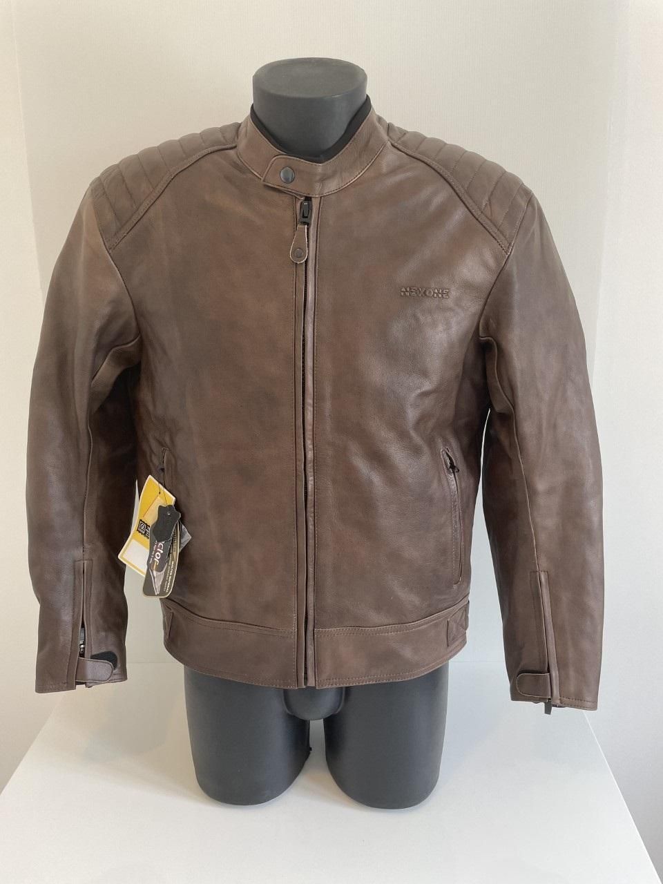 Blouson Veste Pour Moto Homme Nexone Cuir Giorgio Marron Taille Xl Homologué Ce