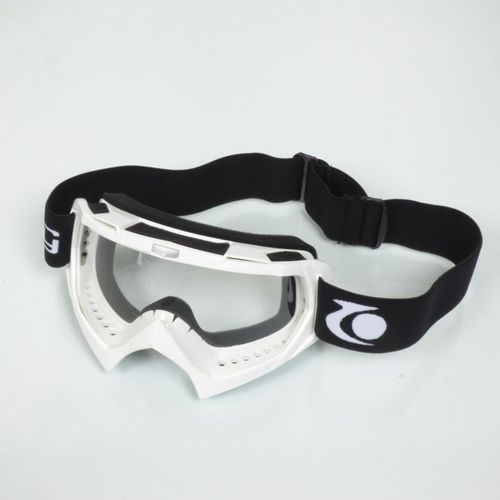 Lunette Masque Pour Moto Quad Supermotard Enduro Cross Trendy Mtc01 Blanc Écran Transparent