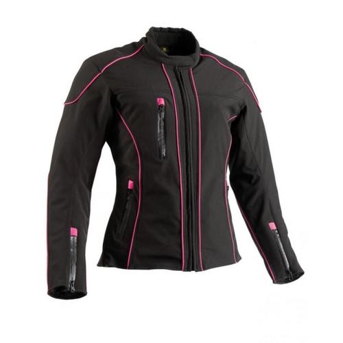 Blouson Veste Moto Mitsou Soft Shell Noir Rose Femme Motarde Mitsou Xs Lady Neuf