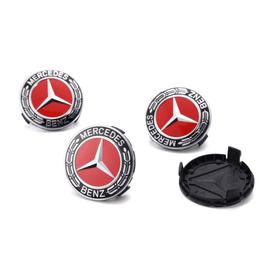LOT 4 Cache Moyeu 75mm New Black Pour Mercedes Logo Emblème Jante Centre De  Roue