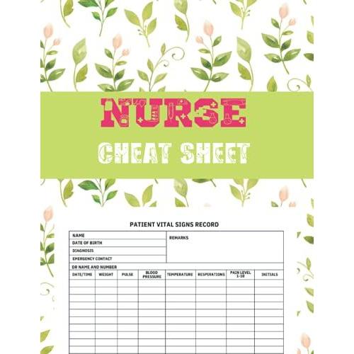 Nurse Cheat Sheet | Patient Medical Report Floral Natural Theme: Perfect Gifts For Student Nurse, Public Health Nurse, Icu Nurse, Male Nurse, Nursing ... Health Nurses, Hospice, Home Health Care Etc