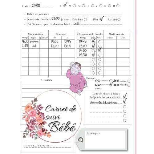 Carnet De Suivi Bébé 0 A 6 Mois: Journal De Bord Bébé, Cadeau Future Maman, L'alimentation, Le Sommeil, Les Soins Et La Santé Du Nourrisson, Carnet De Liaison Parents/Nounou