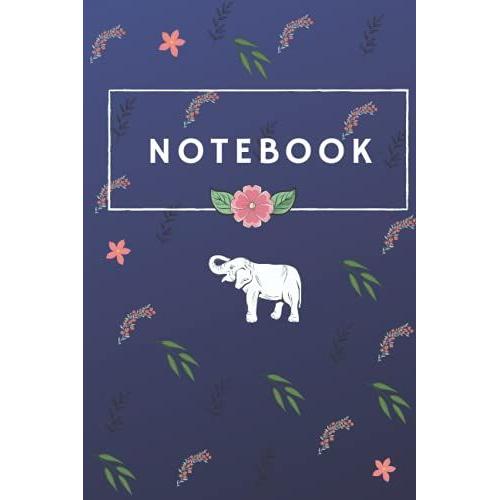 Notebook: Floral With Elephant