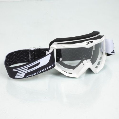 Masque Lunette Progrip 3201 Blanc Pour Casque Motocross Enduro Quad Tout Terrain